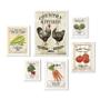 Imagem de Composição 6 Quadros Country Kitchen - Com Vidro