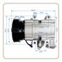 Imagem de Compressor para ar condicionado modelo Halla Compatível Hyundai Santa Fé 2.7 12 Válvulas ano de 2001 até 2007