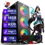 Imagem de Computador Cpu PC Gamer  AMD Ryzen 5 4600g Vega 7 16gb dd4 1tb ssd sata Kit teclado mouse headset - PC Master