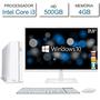 Imagem de Computador EasyPC Slim White Intel Core i3 4GB HD 500GB Monitor LED 21.5" HQ Full HD 2ms HDMI Branco Windows 10