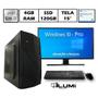 Imagem de Computador PC Completo + Monitor 18.5" Intel Core i3 4GB SSD 120GB Windows 10 + Teclado e Mouse - Lumitec