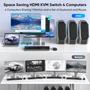 Imagem de Comutador KVM GREATHTEK USB 3.0 HDMI 4K 60Hz - 4 Computadores para 1 Monitor