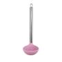 Imagem de Concha De Silicone Cabo De Metal Cozinha 30cm Rosa 