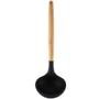 Imagem de Concha De Silicone Preto Com Cabo De Bambu Utensílio De Cozinha Concha Para Feijão Yoi