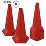 Imagem de Cone De Marcação Sinalizador Colorido 50cm Pvc Rígido - Kit C/ 8 Unidades