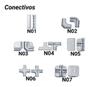 Imagem de Conectivos Conectores P/ Balcão De Vidro Modulado 16 +8 Pés