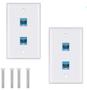 Imagem de Conector de Parede Ethernet Cat6 (2 Unidades) - Fêmea/Fêmea - Azul