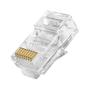 Imagem de Conector de Rede Plug RJ45 8x8 CAT6 062-0046 Chip SCE Pacote com 100 Peças