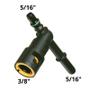 Imagem de Conector Engate Rápido  Sistema Combustível Flange "T" 3/8 x 5/16"x 5/16" c/ Anel Oring QC106 3 vias