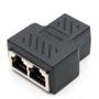 Imagem de Conector Extensor Duplicador Rj45 Splitter Plug T Preto xt-2130 Xtrad