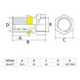 Imagem de Conector Femea de Transicao Fixo Gás DN 20mm X 3/4" Amanco