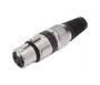 Imagem de Conector Plug Xlr Femea 3 Pinos Microfone Dmx Niquelado