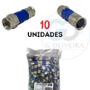 Imagem de Conector Rg6 De Compressão Profissional para Cabo Coaxial 10 unidades - Proeletronic