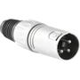 Imagem de Conector XLR Macho 3 Pólos Niquelado HX001M HYX