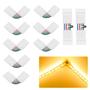 Imagem de Conectores em L para Fitas de LED RGB 5050 - 4 Pinos, 10mm - Pacote com 10 Unidades