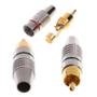 Imagem de Conectores RCA Macho - 10 Peças com Tampa Ajustável 45mm - Placa de Ouro