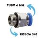 Imagem de Conexão Engate Rápido Macho  Rosca 3/8 X 6mm Pneumática 50 Peças