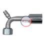 Imagem de Conexao Oring 90 graus Femea 10mm Aluminio com Valvula de Servico R134a com Clip