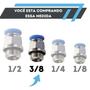 Imagem de Conexão Reta Pneumática Macho 3/8 X Tubo 8mm Bsp 10 Peças