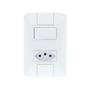 Imagem de Conj. 1 Interruptor Simples 6A + 1 Tomada 2P+Tp 20A Aria