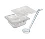 Imagem de CONJ 10 CUBAS Gastronômicas Em POLICARBONATO GN 1/6X65 mm 900 ml  + 10 TAMPAS 1/6 Em POLI Com ABERTURA + 10 CONCHAS Em POLI CAMBRO