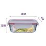 Imagem de Conj. 10 Potes Vidro Retangular Mantimentos 1520ml Canelado