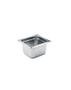 Imagem de CONJ 20 CUBAS Gastronômicas Em INOX GN 1/6x100 mm 1,5 Litros + 20 TAMPAS 1/6 Em INOX Com ABERTURA Para Colher ZAHAV