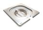 Imagem de CONJ 20 CUBAS Gastronômicas Em INOX GN 1/6x100 mm 1,5 Litros + 20 TAMPAS 1/6 Em INOX Com ABERTURA Para Colher ZAHAV