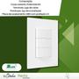 Imagem de Conj. 4x2 Interruptor Triplo Simples Branco Gloss - Blux
