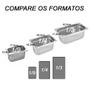 Imagem de CONJ 6 CUBAS Gastronômicas Em INOX GN 1/9x65 mm 590 ml + 6 TAMPAS Em POLI Com ABERTURA Para Colher ZAHAV CAMBRO