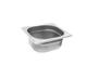 Imagem de CONJ 8 CUBAS Gastronômicas Em INOX GN 1/6x65 mm 900 ml + 8 TAMPAS 1/6 Em POLICARBONATO Com ABERTURA Para COLHERES e CONCHAS SB