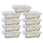 Imagem de Conj. 9 Potes Vidro Retangular Mantimentos 640ml