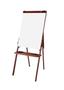 Imagem de Conj. Cavalete Flip Chart Porta Bloco Compacto Quadro Branco Estrutura Cor Mogno c/ Suporte Para Canetas 2515 Souza + Bloco Flip Chart 50 Folhas