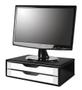 Imagem de Conj com 3 Suportes para Monitor em MDF Black Piano com 2 Gavetas Brancas Souza Referência 3348