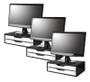 Imagem de Conj com 3 Suportes para Monitor em MDF Black Piano com 2 Gavetas Brancas Souza Referência 3348