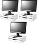 Imagem de Conj com 3 Suportes Para Monitor em MDF Branco com 2 Gavetas Brancas Souza Referência 3340