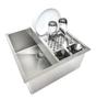 Imagem de Conj.cuba 40x40 Inox 304 Calha Escorredor Aço