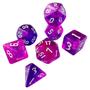 Imagem de Conj. de 7 dados Iridescente - Púrpura e Rosa - RPG