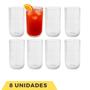 Imagem de Conj De 8 Copos De Vidro Canelado Frisado 450ml Transparente