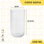 Imagem de Conj De 8 Copos De Vidro Canelado Frisado 450ml Transparente