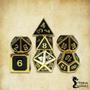 Imagem de Conj. de dados Metálicos Preto com Dourado - RPG