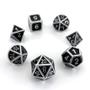 Imagem de Conj. de dados Metálicos Preto com Prata - RPG