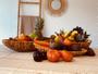 Imagem de Conj Kit Cesto Oval Fruteira Decorativo De Seagrass Fibra Natural Frutos Legumes Estrutura Metálica Multiuso Cozinha Sala Jantar
