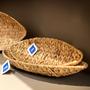 Imagem de Conj Kit Cesto Oval Fruteira Decorativo De Seagrass Fibra Natural Frutos Legumes Estrutura Metálica Multiuso Cozinha Sala Jantar