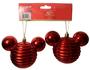 Imagem de Conjunto 02 Bolas De Natal - Enfeite De Árvore Do Mickey Mouse - Cabeça Símbolo - Vermelho - Decoração Natalina - Disney