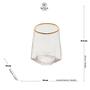 Imagem de Conjunto 02 Copos Baixos De Cristal Com Borda Dourada 550Ml
