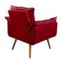 Imagem de Conjunto 02 Poltronas Cadeira Decorativa Opala Pés Palito Suede Vermelho