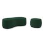 Imagem de Conjunto 02 Puffs Decorativos Living Aisha Orgânico Bouclê Verde - Desk Design