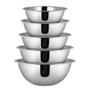 Imagem de Conjunto 05 Bowls Tigelas Aço Inoxidável Prata Cozinha Completa Multiuso Funcional