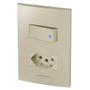 Imagem de Conjunto 1 Interruptor Led + 1 Tomada 10A - Inova Champanhe